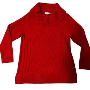 Calvin Klein Red knit cowl neck sweater sweater dress